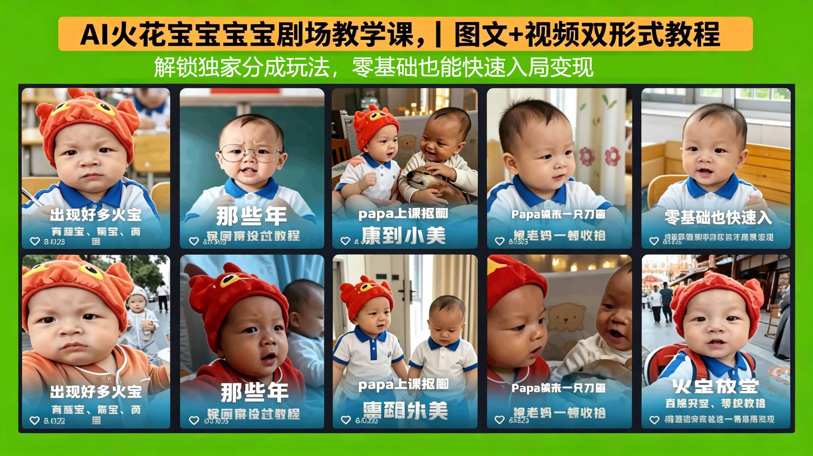 AI火花宝宝宝宝剧场教学课，图文+视频双形式教程，解锁独家分成玩法，零基础也能快速入局变现-月亮湾网创资源站