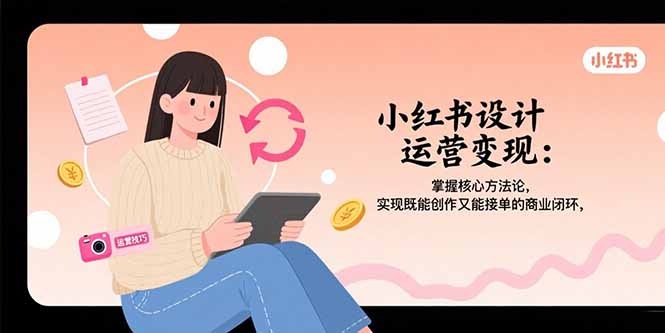 小红书设计运营变现：掌握核心方法论，实现既能创作又能接单的商业闭环-月亮湾网创资源站