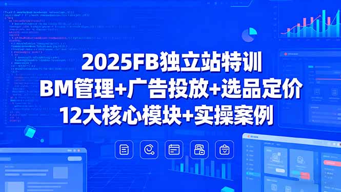 2025FB独立站特训，BM管理+广告投放+选品定价，12大核心模块+实操案例-月亮湾网创资源站
