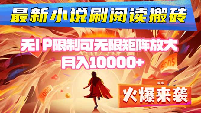 小说阅读搬砖单机每天收益200-400+ 无IP限制可无限矩阵放大 —-月亮湾网创资源站
