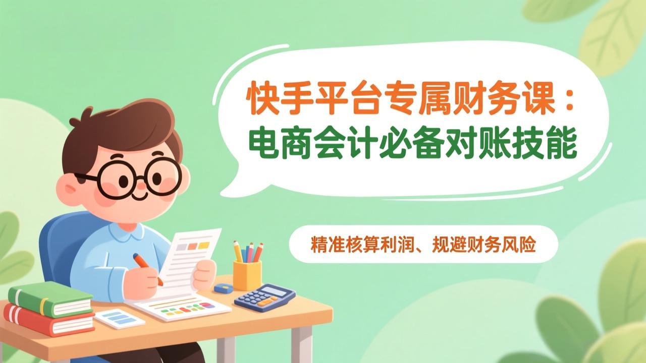 快手平台专属财务课：电商会计必备对账技能，精准核算利润、规避财务风险-月亮湾网创资源站