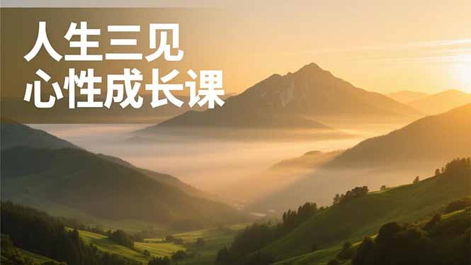 人生三见心性成长课，见天地众生自己，搞透人性安顿身心，活出清晰自我，内在富足无价-月亮湾网创资源站