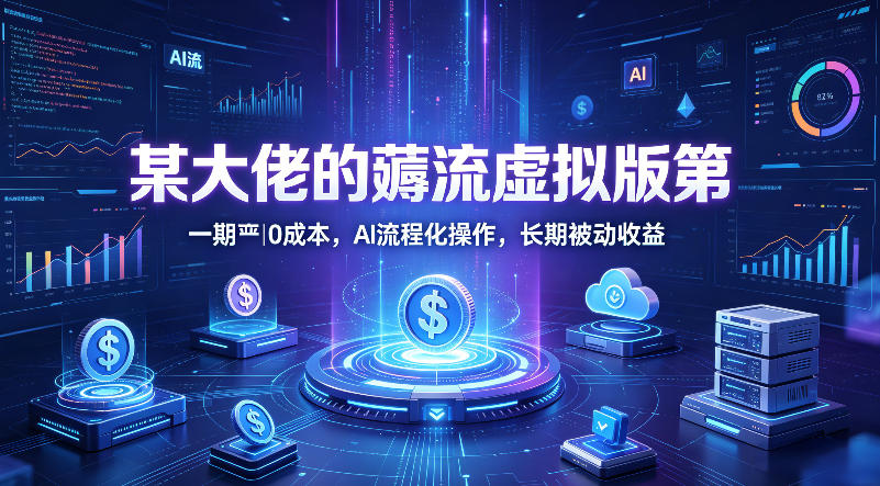 某大佬的薅流虚拟版第一期丨0成本，AI流程化操作，长期被动收益-月亮湾网创资源站