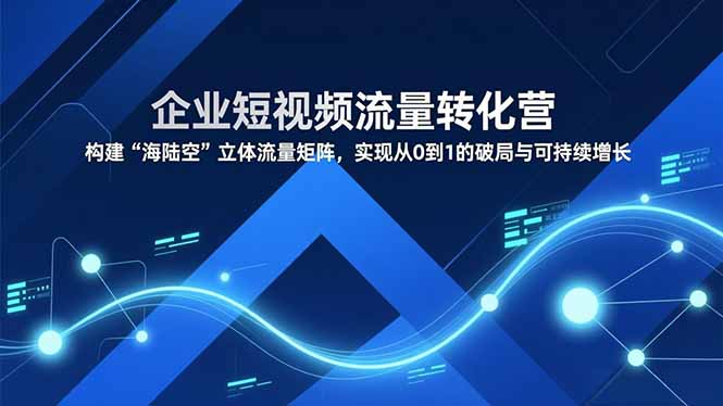 企业短视频流量转化营，构建“海陆空”立体流量矩阵，实现从0到1的破局与可持续增长-月亮湾网创资源站