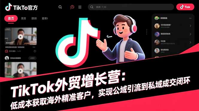 TikTok外贸增长营：低成本获取海外精准客户，实现公域引流到私域成交闭环-月亮湾网创资源站