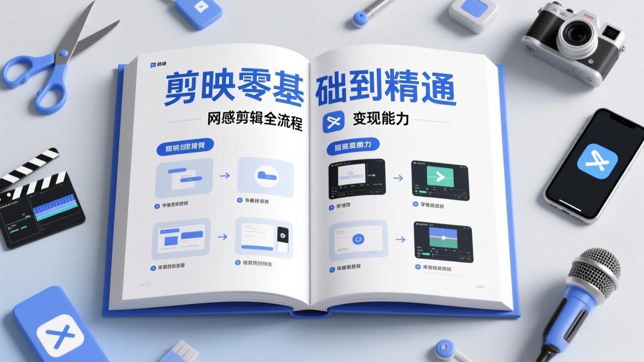 剪映零基础也能快速上手，从入门到精通掌握网感剪辑全流程，掌握能直接变现的剪辑能力-月亮湾网创资源站
