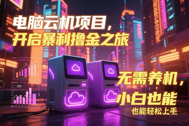 电脑云机项目 暴力撸金玩法，不需要养机 配置没有要求 单机100个窗口一…-月亮湾网创资源站