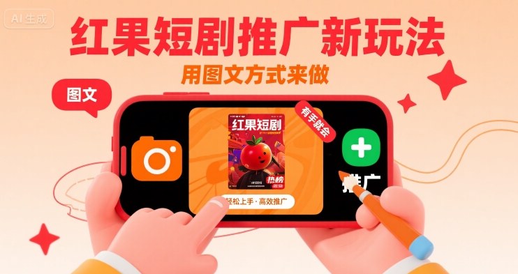 红果短剧推广新玩法，用图文方式来做，有手就会-月亮湾网创资源站