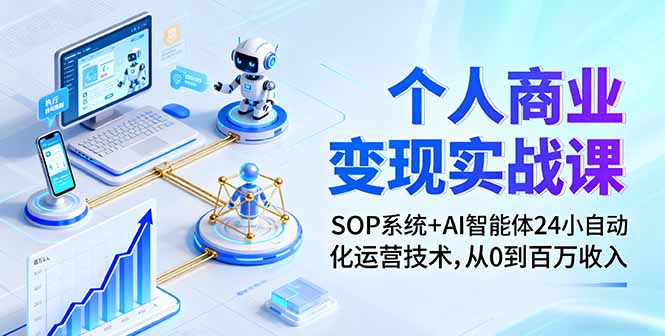 个人商业变现实战课：SOP系统+AI智能体24小自动化运营技术，从0到百万收入-月亮湾网创资源站