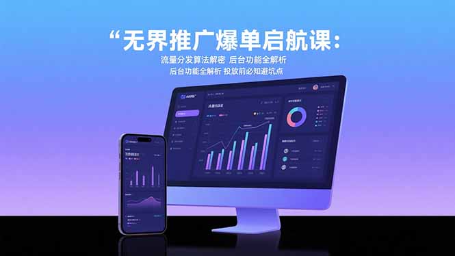 无界推广爆单启航课：流量分发算法解密 后台功能全解析 投放前必知避坑点-月亮湾网创资源站