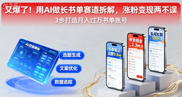 又爆了！用AI做长书单赛道拆解，涨粉变现两不误-月亮湾网创资源站