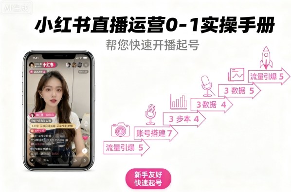 小红书直播运营0-1实操手册，帮您快速开播起号-月亮湾网创资源站