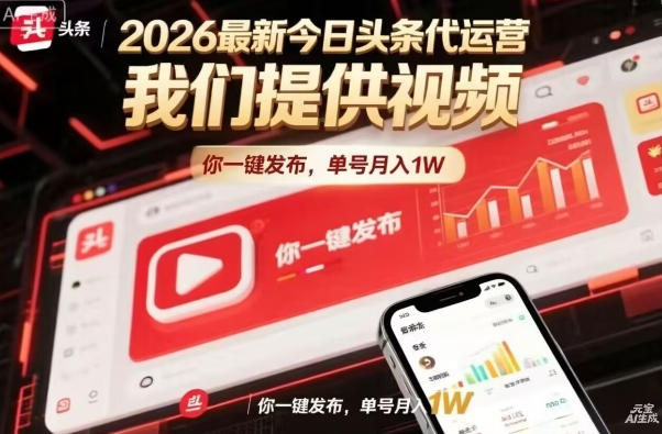 今日头条躺賺模式，你9我1，操作简单，一键发布，单机日入数百，长期合作【揭秘】-月亮湾网创资源站