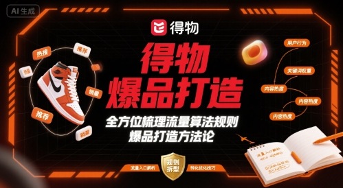 得物爆品打造，全方位梳理得物流量算法规则爆品打造规则-月亮湾网创资源站