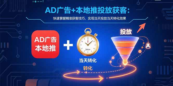 AD广告+本地推投放获客：快速掌握精准获客技巧，实现当天投放当天转化效果-月亮湾网创资源站