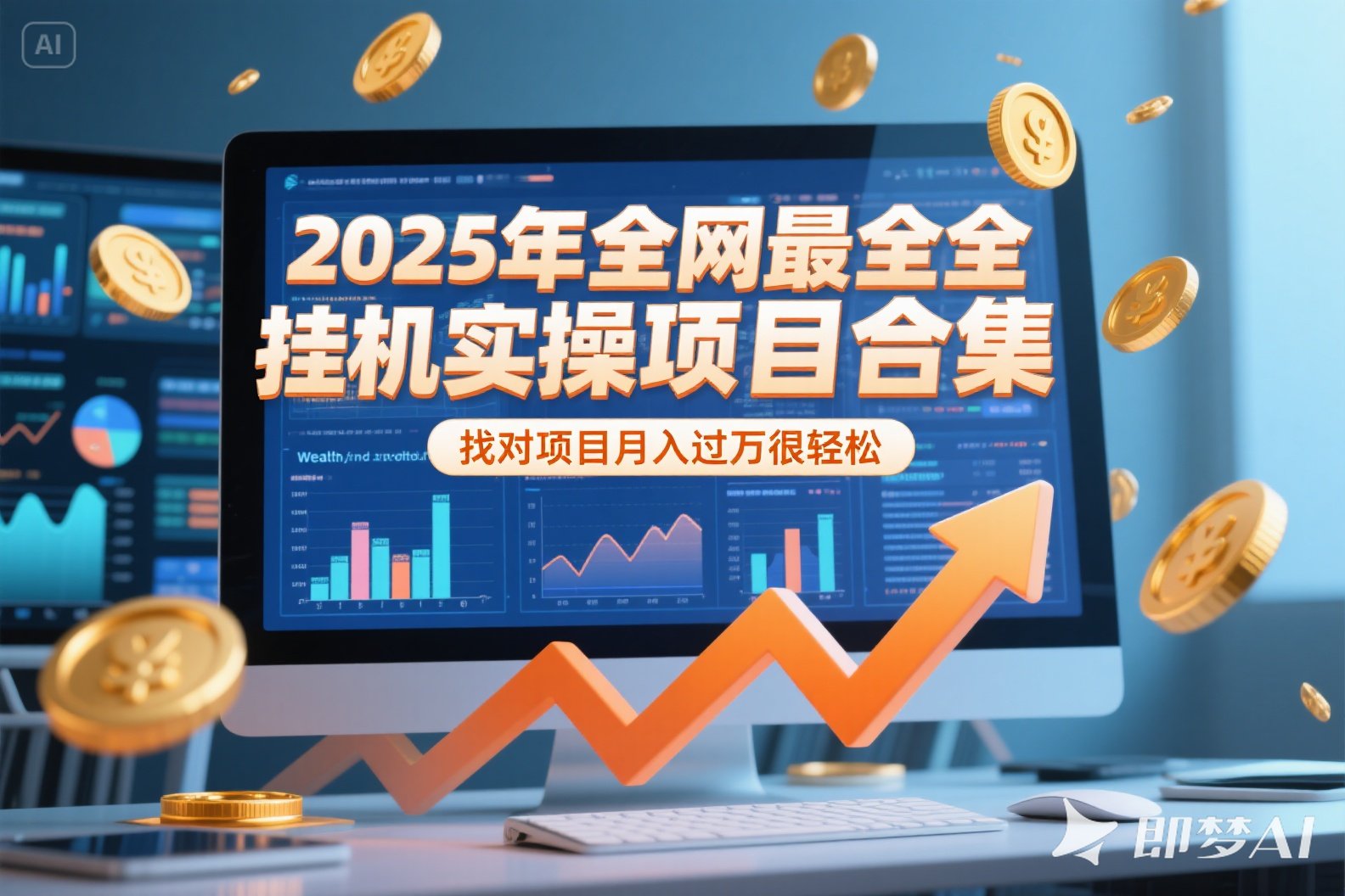2025年挂机实操项目实操演练，挂机类型，AI直播类型，轻资产创业类型…-月亮湾网创资源站