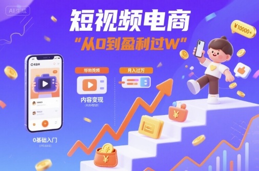 短视频电商：短视频变现从0到盈利过W-月亮湾网创资源站