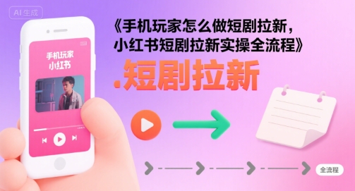 手机玩家怎么做短剧拉新，小红书短剧拉新实操全流程-月亮湾网创资源站
