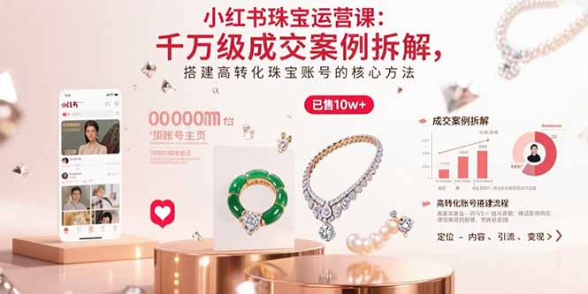 小红书珠宝运营课：千万级成交案例拆解，搭建高转化珠宝账号的核心方法-月亮湾网创资源站