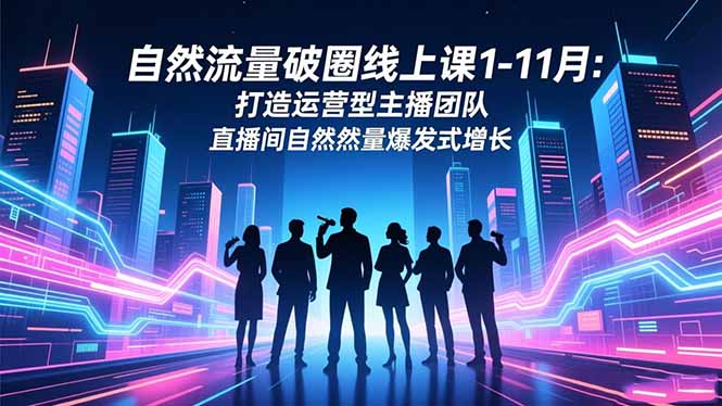 自然流量破圈线上课1-11月：打造运营型主播团队 直播间自然流量爆发式增长-月亮湾网创资源站