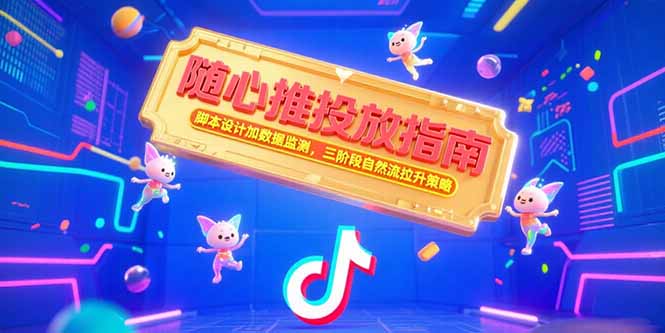 随心推投放指南，脚本设计加数据监测，三阶段自然流拉升策略-月亮湾网创资源站