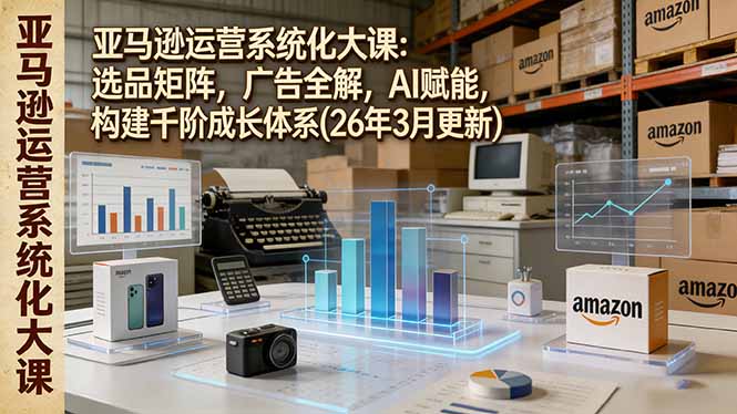 亚马逊运营系统化大课：选品矩阵，广告全解，AI赋能，构建千阶成长体系(26年3月更新-月亮湾网创资源站