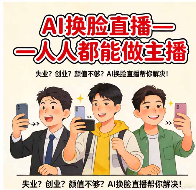 AI换脸直播，人人都能做主播-月亮湾网创资源站