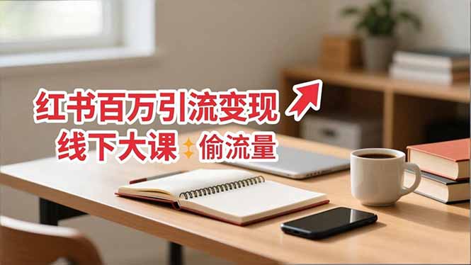 小红书百万引流变现-11月线下大课：分享从0到百万引流路径，手把手教偷流量、拿结果-月亮湾网创资源站