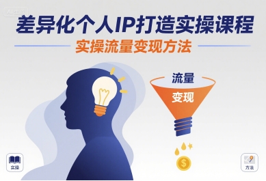 差异化个人IP打造实操课程，实操流量变现方法-月亮湾网创资源站